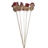 Picture of CHRISTMAS WOODEN CHARACTERS ON 50cm WOODEN STICK NATURAL/RED ASSORTED x 6pcs