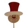 Picture of CHRISTMAS WOODEN CHARACTERS ON 50cm WOODEN STICK NATURAL/RED ASSORTED x 6pcs