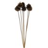 Picture of 4-6cm PINE CONE ON 50cm WOODEN STICK WITH GOLD GLITTER x 6pcs