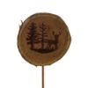 Picture of 6cm FESTIVE SCENE WOOD SLICE ON 20cm WOODEN STICK NATURAL X 6pcs