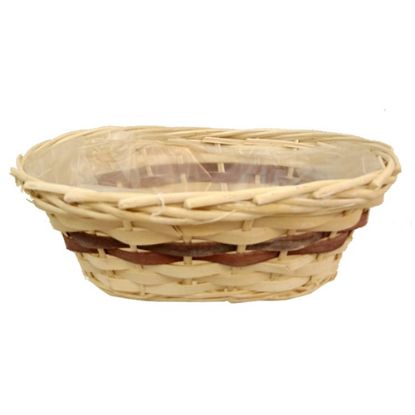 Picture of 28cm OVAL STRONG DISPLAY BASKET (PLASTIC LINED) NATURAL/BROWN