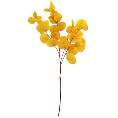 Picture of 80cm LARGE EUCALYPTUS LEAF SPRAY YELLOW/ORANGE