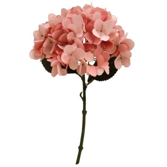 Picture of 34cm SINGLE SHORT STEM LARGE HYDRANGEA PEACH/PINK