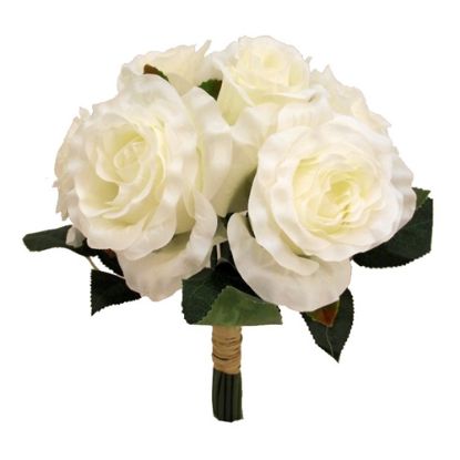 Picture of 28cm LARGE ROSE BUNDLE (9 HEADS) IVORY