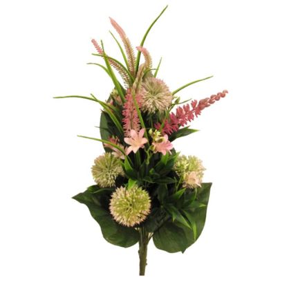 Picture of 55cm LARGE EXOTIC PLASTIC FLOWER BUSH PINK