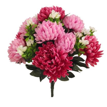 Picture of 43cm LARGE CHRYSANTHEMUM BUSH PINK/CERISE