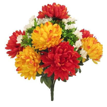 Picture of 43cm LARGE CHRYSANTHEMUM BUSH ORANGE/YELLOW