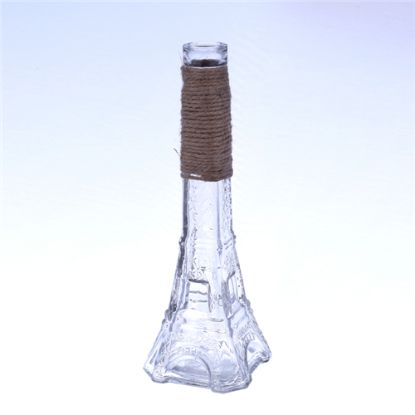 Picture of 23.5cm GLASS EIFFEL TOWER VASE WITH ROPE DECO