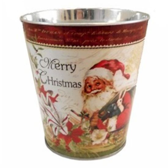 Picture of 14cm METAL POT - MERRY CHRISTMAS SANTA