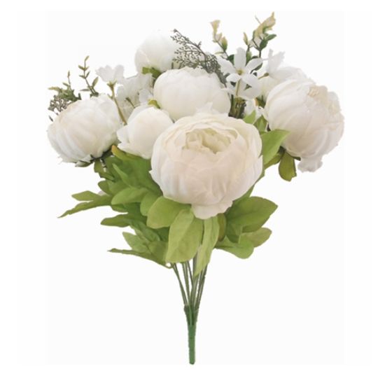 Picture of 49cm LARGE PEONY BUSH IVORY