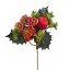 Picture of XMAS ROSE PARCEL AND BALL PICK ON 50cm WOODEN STICK RED X 25pcs