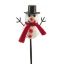 Picture of SNOWMAN PICK ON 50cm WOODEN STICK RED/WHITE X 25pcs