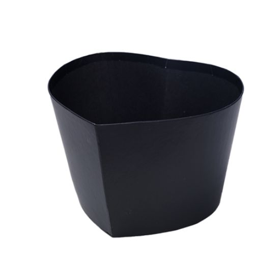 Picture of 14cm HEART SHAPED CARDBOARD POT BLACK X 10pcs