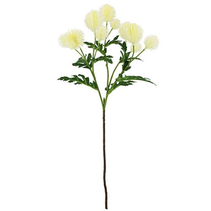 Picture of 56cm CHLOE PLASTIC POMPOM DAHLIA SPRAY IVORY