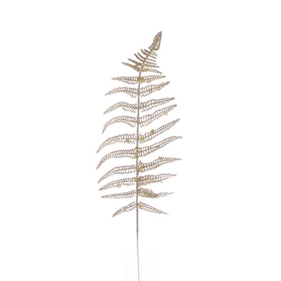 Picture of 36cm GLITTERED FERN LEAF SPRAY GOLD X BUNDLE OF 12pcs