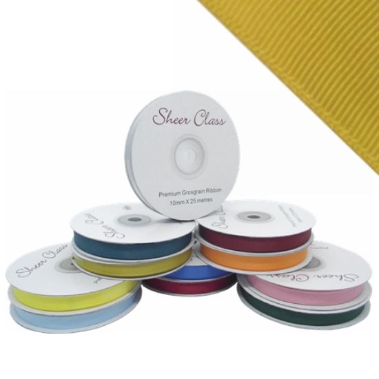 Picture of GROSGRAIN RIBBON 10mm X 25met GOLD