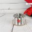 Picture of 11cm WOODEN/GLASS CANDLE HOLDER WITH CHRISTMAS DECO GREY/WHITE/RED