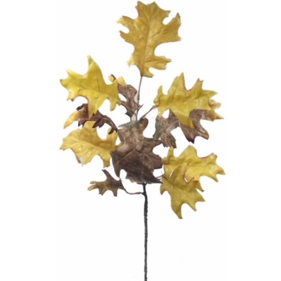 Picture of 67cm PREMIUM OAK LEAF SPRAY YELLOW/BROWN