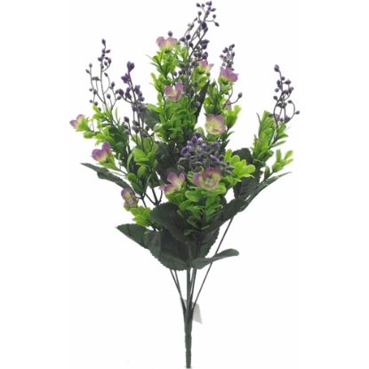 Picture of 45cm PLASTIC FLOWER BUSH PURPLE/LILAC