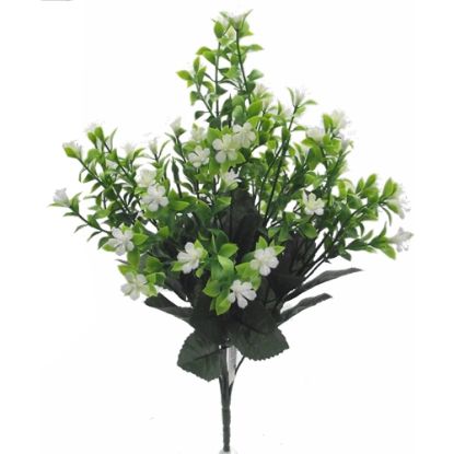 Picture of 44cm PLASTIC FLOWER BUSH IVORY