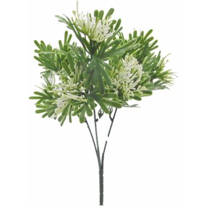 Picture of 29cm PLASTIC LEAF BUSH GREEN/WHITE