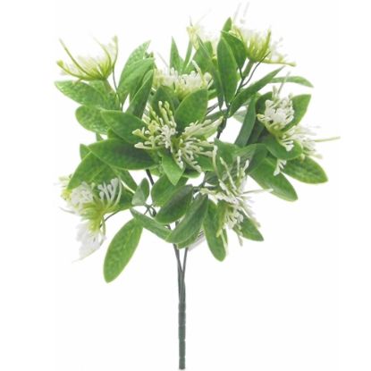 Picture of 29cm PLASTIC LEAF BUSH GREEN/WHITE