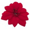 Picture of 9.5cm VELVET POINSETTIA SINGLE LOOSE HEAD RED (NO STEM) X 12pcs