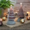 Picture of 12cm CHRISTMAS TREE CANDLE TAUPE X 6pcs ASSORTED