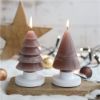 Picture of 12cm CHRISTMAS TREE CANDLE TAUPE X 6pcs ASSORTED