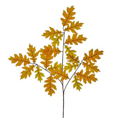 Picture of 68cm LARGE OAK LEAF SPRAY (15 LEAVES) YELLOW/ORANGE X 12pcs