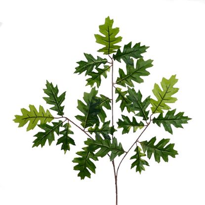 Picture of 68cm LARGE OAK LEAF SPRAY (15 LEAVES) GREEN/DARK GREEN X 12pcs