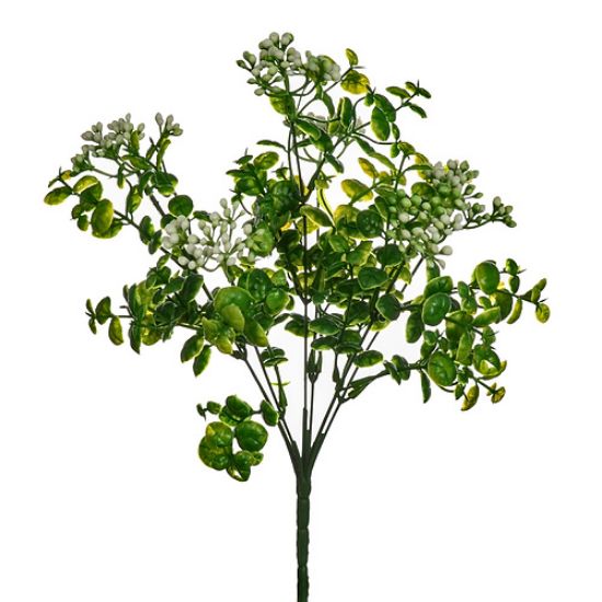 Picture of 32cm PLASTIC BERRY BUSH WHITE/GREEN