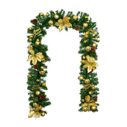 Picture of CHRISTMAS GARLAND GREEN/GOLD 2.7met