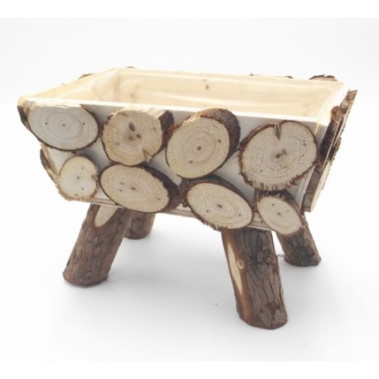 Picture of 26cm RECTANGULAR WOODEN PLANTER WITH LEGS