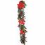 Picture of 6ft SPRUCE AND PINE GARLAND WITH POINSETTIAS SCROLLS CONES AND BERRIES RED/NAT/GREEN