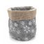 Picture of 13cm CLOTH PLANTER - SNOWFLAKES GREY/WHITE