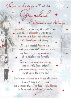 Picture of PLASTIC COATED MEMORIAL CARD X 6pcs - REMEMBERING A WONDERFUL GRANDAD