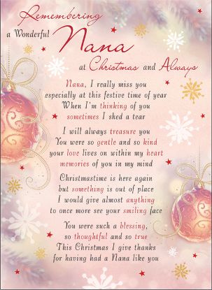 Picture of PLASTIC COATED MEMORIAL CARD X 6pcs - REMEMBERING A WONDERFUL NANA