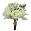 Picture of 22cm MINI ROSE AND ROSEBUD BUNDLE WITH FOLIAGE IVORY