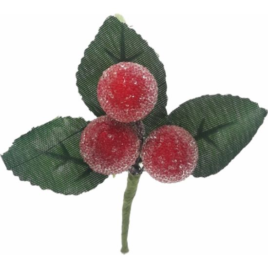 Picture of 10cm FROSTED RASPBERRY PICK RED X BAG OF 6pcs