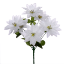 Picture of 34cm POINSETTIA BUSH (7 HEADS) WHITE/SILVER