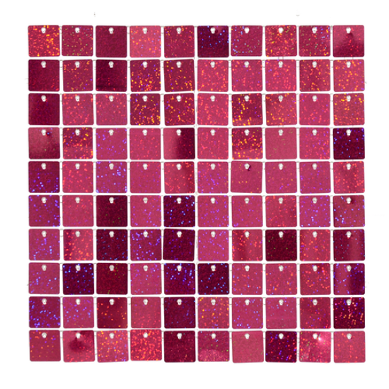 Picture of SEQUIN WALL PANEL 30cm X 30cm SQUARE SEQUINS ACRYLIC BACKED HOLOGRAPHIC FUCHSIA