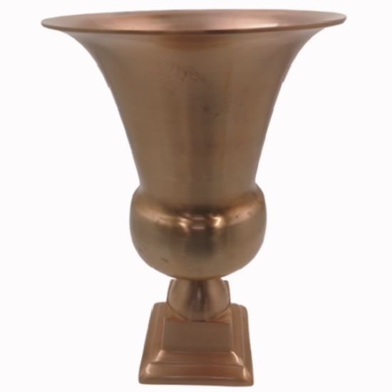 Picture of 43cm LARGE HEAVY METAL URN VASE ROSE GOLD