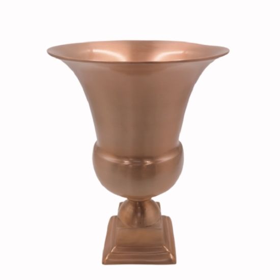 Picture of 33cm MEDIUM HEAVY METAL URN VASE ROSE GOLD