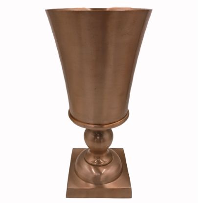 Picture of 46cm LARGE HEAVY METAL URN VASE ROSE GOLD