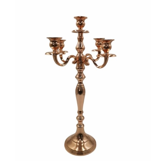 Picture of 50cm ALUMINIUM 5 ARM CANDELABRA ROSE GOLD