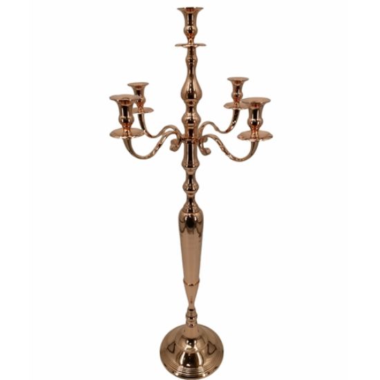 Picture of 100cm ALUMINIUM 5 ARM CANDELABRA ROSE GOLD