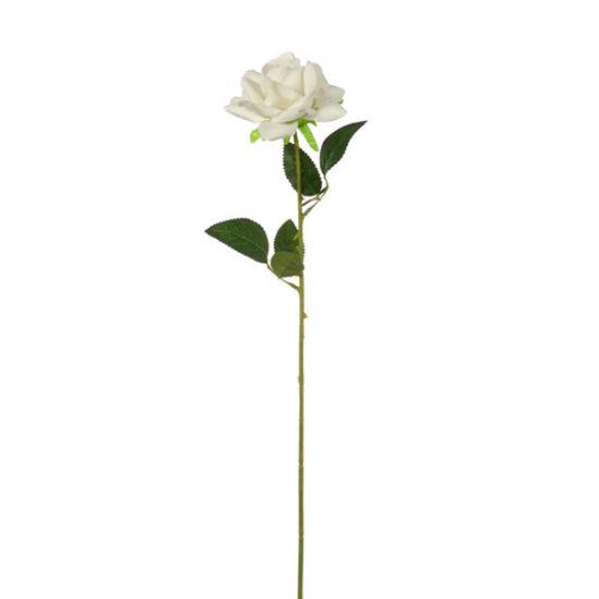 Picture of 53cm SINGLE VELVET OPEN ROSE IVORY