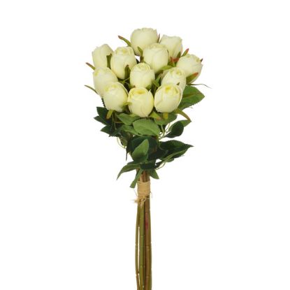 Picture of 45cm ROSEBUD BUNDLE (12 HEADS) IVORY