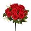Picture of 36cm DIAMOND ROSE BUSH WITH FERN (12 HEADS) RED